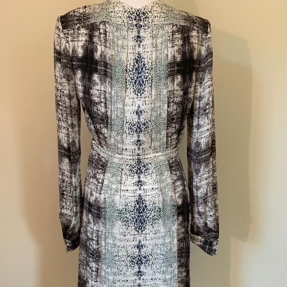 Theyskens' Theory | Dress in Gray White Multicolor Silk High-low Hem - Picture 4 of 11